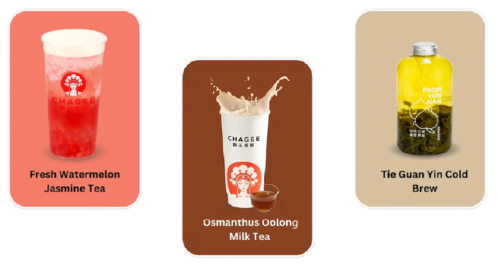 Chagee Menu Products